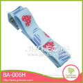 Cute blue heart printed ribbon baby hair clips